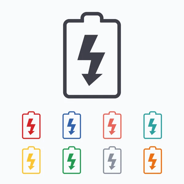 Battery charging sign icons — Stock Vector