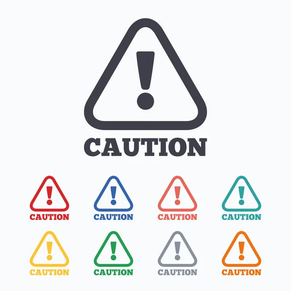 Attention caution sign icons — Stock Vector