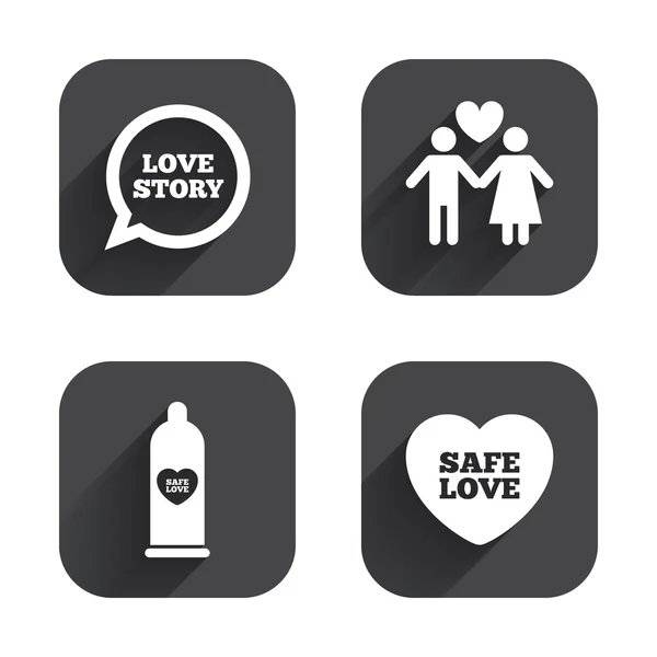 Kondom als sichere Sex-Ikone. — Stockvektor