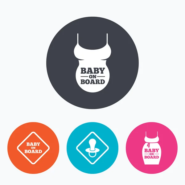 Baby on board icons. — Stock Vector