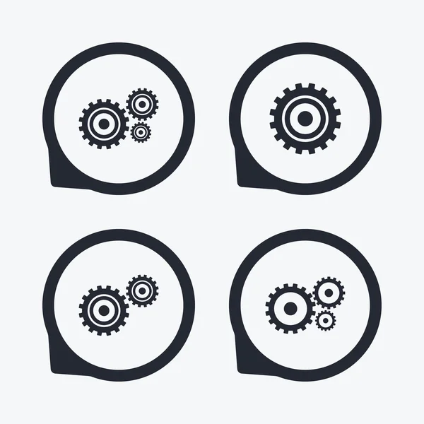 Cogwheel gear icons. Mechanism symbols — Wektor stockowy