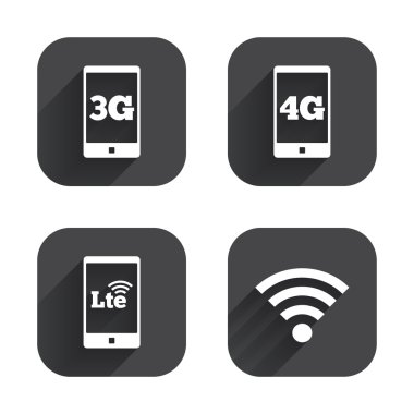 mobil telekomünikasyon simgeler.