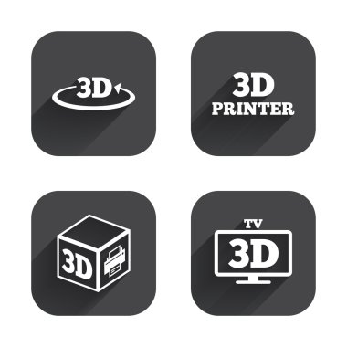 3D teknoloji simgeleri.