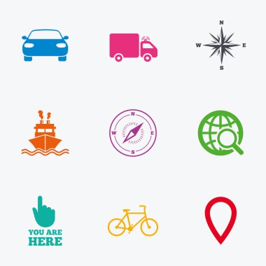 Navigasyon, gps simgeleri.