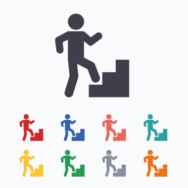 Yukarı simgeler. İnsan yürüyüş