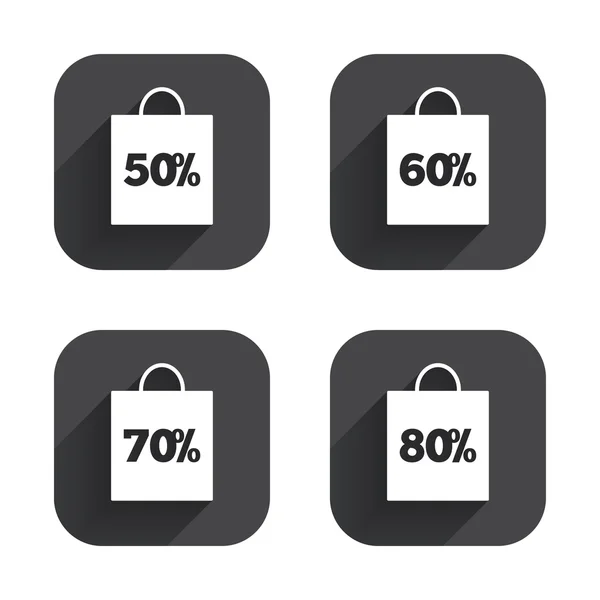 Sale bag tag icons. — Stock Vector