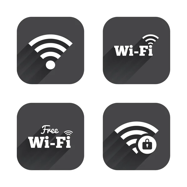 Wifi iconos de red inalámbrica . — Vector de stock