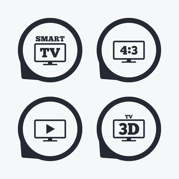 Iconos de modo de televisión inteligente — Vector de stock