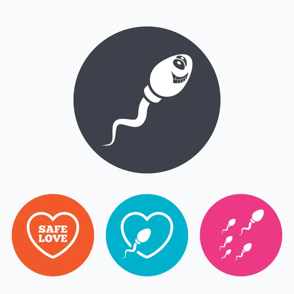Sperma pictogrammen. Bevruchting of inseminatie tekenen — Stockvector