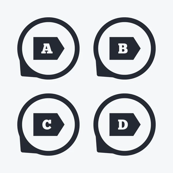 Energy efficiency class icons. — Stock Vector