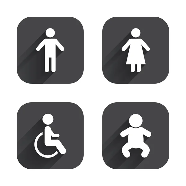 WC toilet icons. — Stock Vector