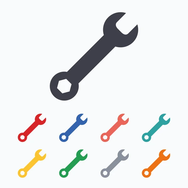 Wrench key sign icons — Stock Vector