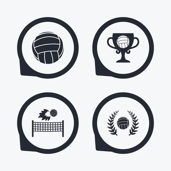 Volleyball and net icons. — Stock Vector