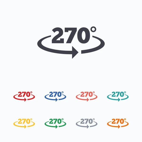 Winkel 270 Grad Zeichen — Stockvektor