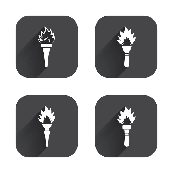 Torch flame icons. — Stock Vector