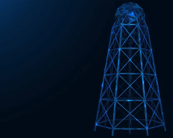 Watertoren Een Tank Voor Het Bewaren Van Vloeistof Meerhoekige Constructie — Stockvector