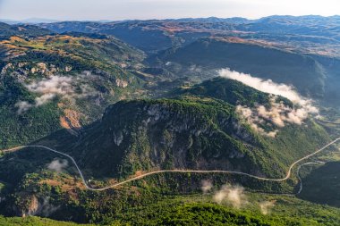 Montenegro mountain roads - aerial clipart