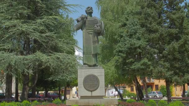 Ivan Crnojevic Statue Cetinje — Stockvideo