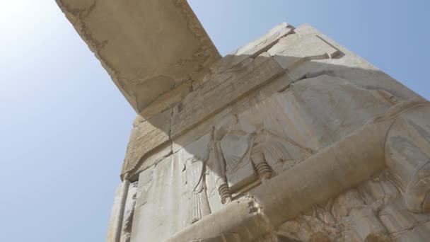 Persépolis antiguas puertas de piedra — Vídeo de stock