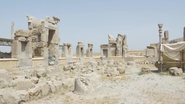 Персеполис руины панорамный вид — стоковое видео