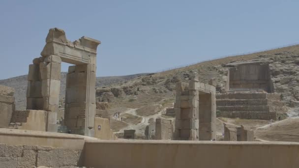 Persépolis velhos portões de pedra — Vídeo de Stock