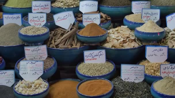 Shiraz Vakil Bazaar spezie — Video Stock