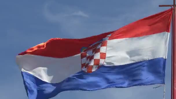 Κροατική σημαία που κυματίζει — Αρχείο Βίντεο