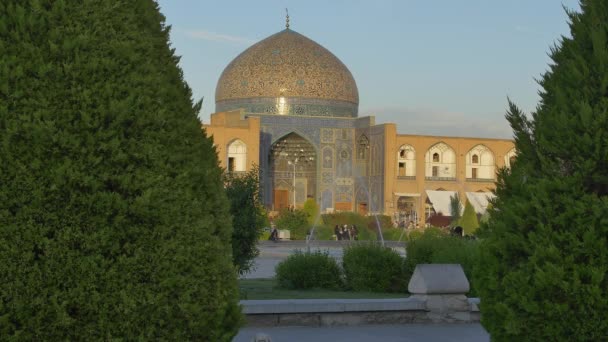 Lütfullah Camii Isfahan gün batımında — Stok video