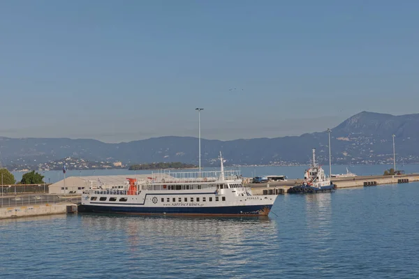 Rena S II anchored in the port of Corfu Greece — Zdjęcie stockowe