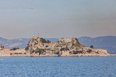 Korfu kasabası Yunanistan 'daki eski Venedik kalesi