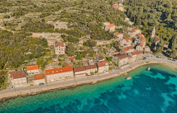 Aerial shot of the Racisce near Korcula is Old — Stock Photo, Image