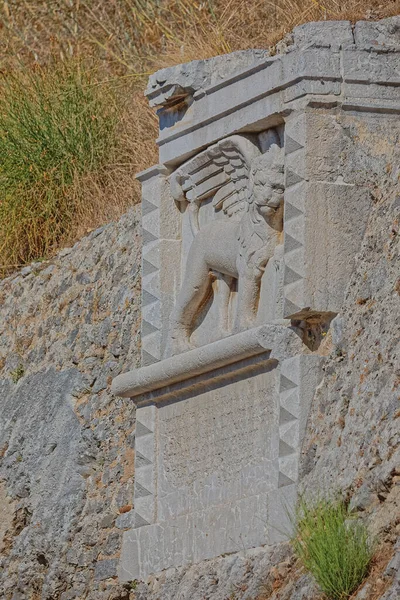 Lejonet av Saint Mark Ny fästning vägg detalj på Korfu Grekland — Stockfoto
