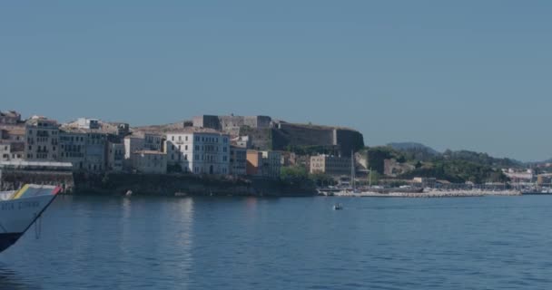 Gamla venetianska fästningen på Korfu stad Grekland — Stockvideo