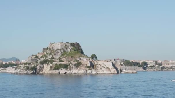 Stará benátská pevnost ve městě Korfu Řecko — Stock video