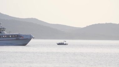 Zadar Aquatorium 'unda gemileri olan Panorama