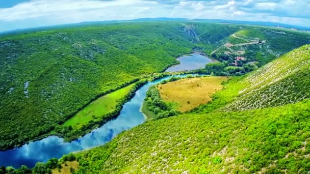 Krka river national park - aerial — Stock Video