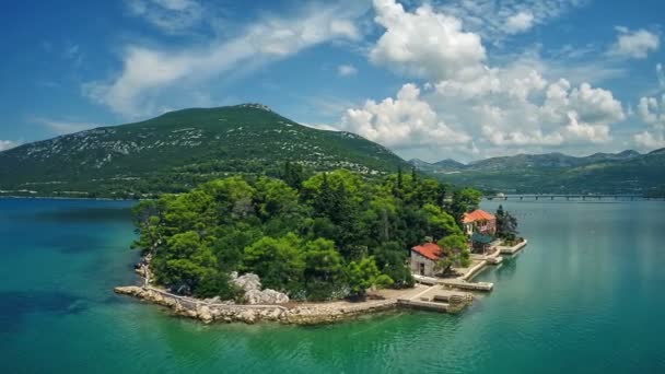 Aerial view of Mali Ston Bay — Stock Video