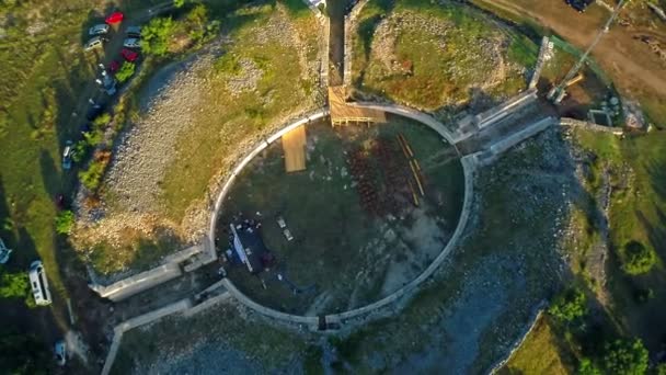 Burnum Roman amphitheater, aerial — Stock Video