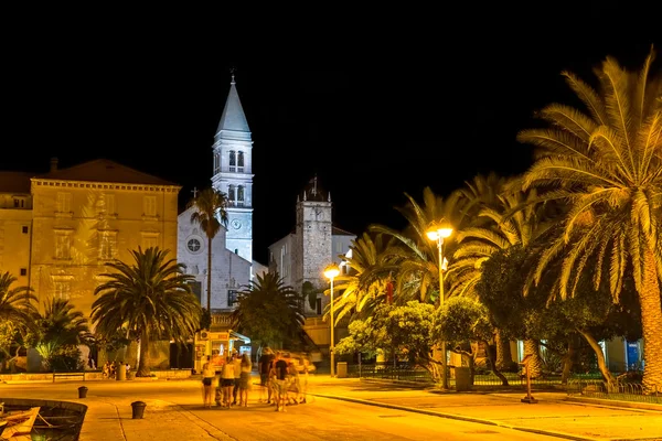 Supetar center  by night — Stock Photo, Image