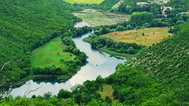 Caudal del río Krka — Vídeo de stock