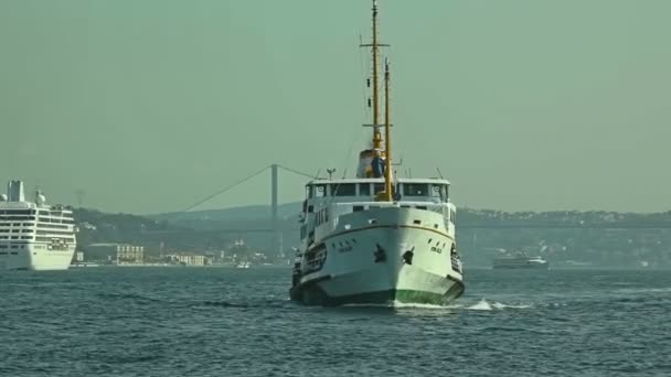 Gemi Aydın güler Istanbul'da — Stok video