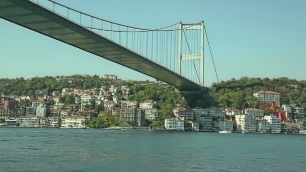 Istanbul andra bridge — Stockvideo