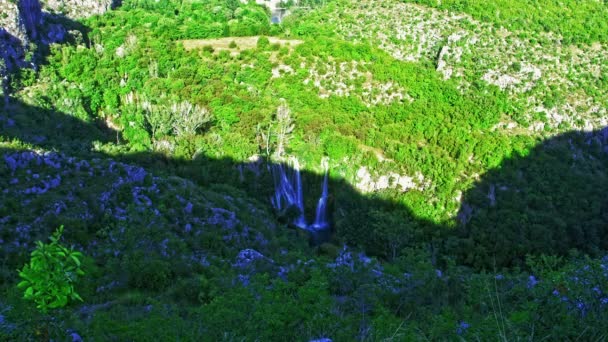 Manojlovac wodospad rzeki Krka — Wideo stockowe