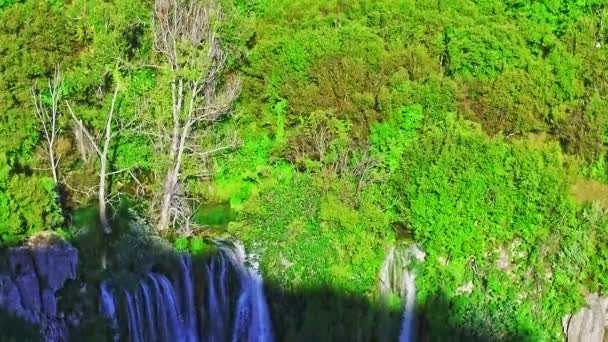 Manojlovac waterfall Krka river — Stock Video