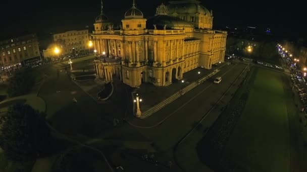 Teatro Nacional Croata em Zagreb — Vídeo de Stock