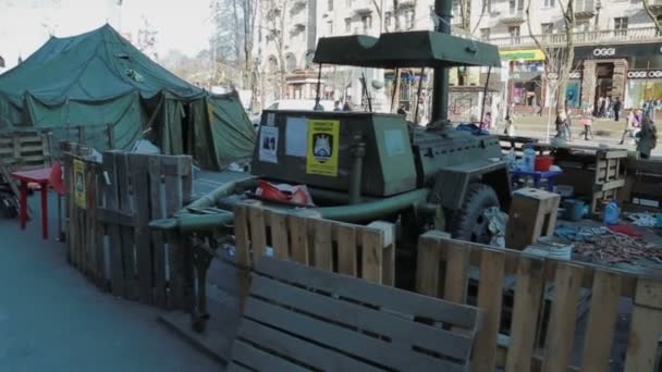 Полевая кухня от Евромайдана — стоковое видео