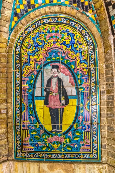 Kolorowe, malowane kafelki w pałacu Golestan Obrazek Stockowy