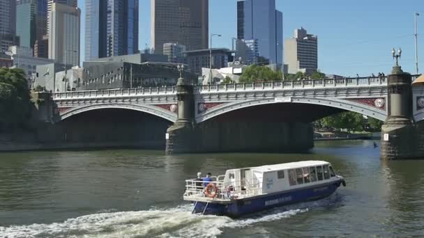 La barca da crociera in direzione del Ponte dei Principi — Video Stock