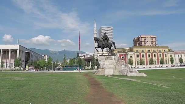 Tirana Skanderbeg Square — Stock Video