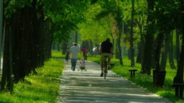 turistler yürür yeşil park